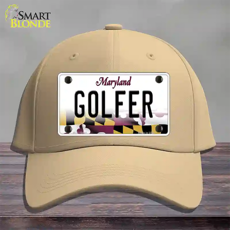 Golfer Maryland Novelty License Plate Hat Cotton / Khaki