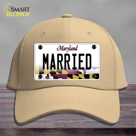 Married Maryland Novelty License Plate Hat Cotton / Khaki