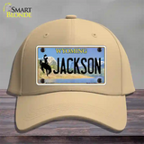 Jackson Wyoming Novelty License Plate Hat Cotton / Khaki