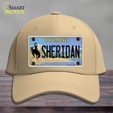 Sheridan Wyoming Novelty License Plate Hat Cotton / Khaki