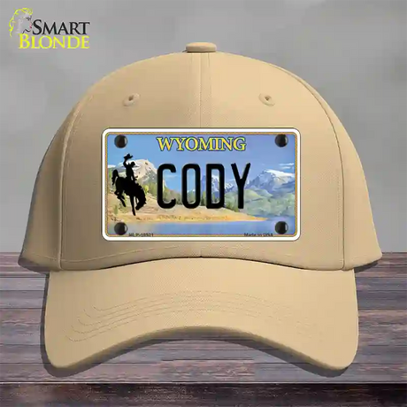 Cody Wyoming Novelty License Plate Hat Cotton / Khaki