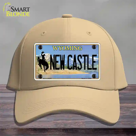 New Castle Wyoming Novelty License Plate Hat Cotton / Khaki