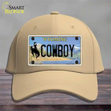 Cowboy Wyoming Novelty License Plate Hat Cotton / Khaki