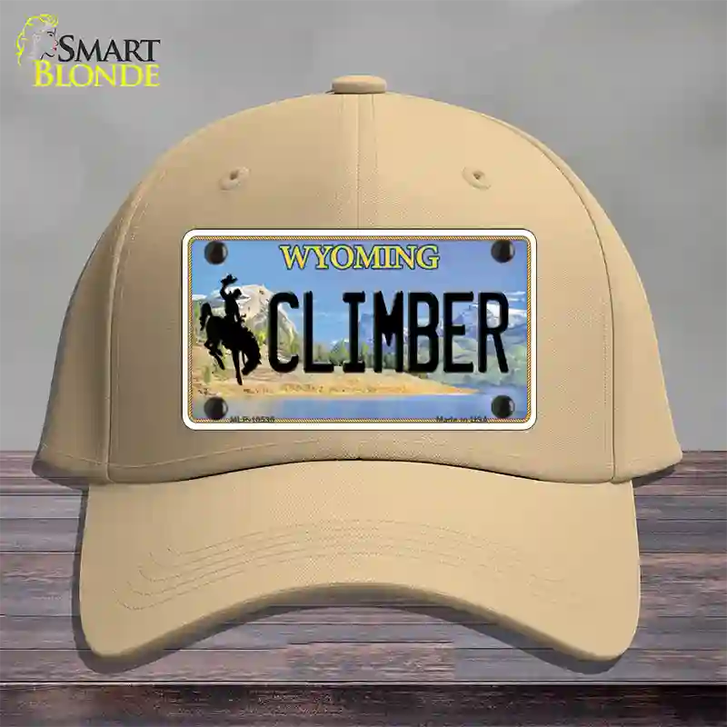 Climber Wyoming Novelty License Plate Hat Cotton / Khaki