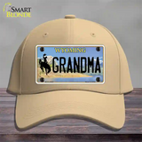 Grandma Wyoming Novelty License Plate Hat Cotton / Khaki