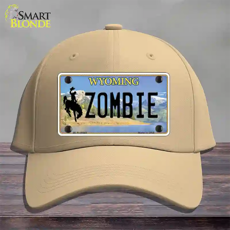 Zombie Wyoming Novelty License Plate Hat Cotton / Khaki