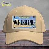 Fishing Wyoming Novelty License Plate Hat Cotton / Khaki