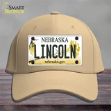 Lincoln Nebraska Novelty License Plate Hat Cotton / Khaki