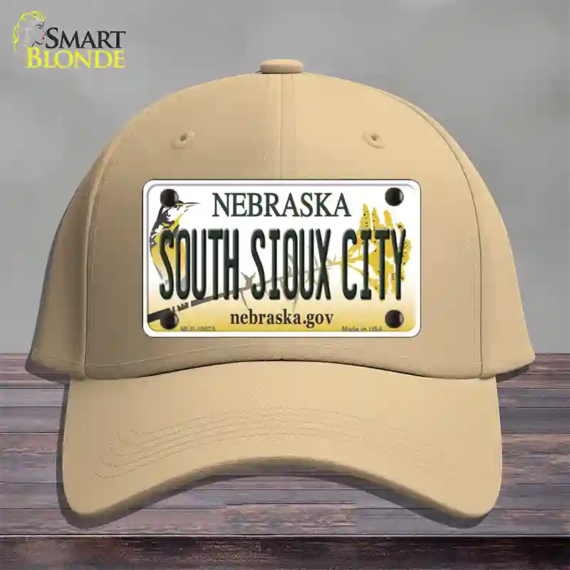 South Sioux City Nebraska Novelty License Plate Hat Cotton / Khaki