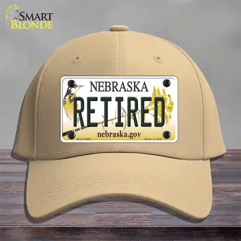 Retired Nebraska Novelty License Plate Hat Cotton / Khaki