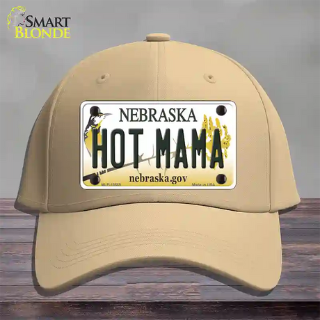 Hot Mama Nebraska Novelty License Plate Hat Cotton / Khaki