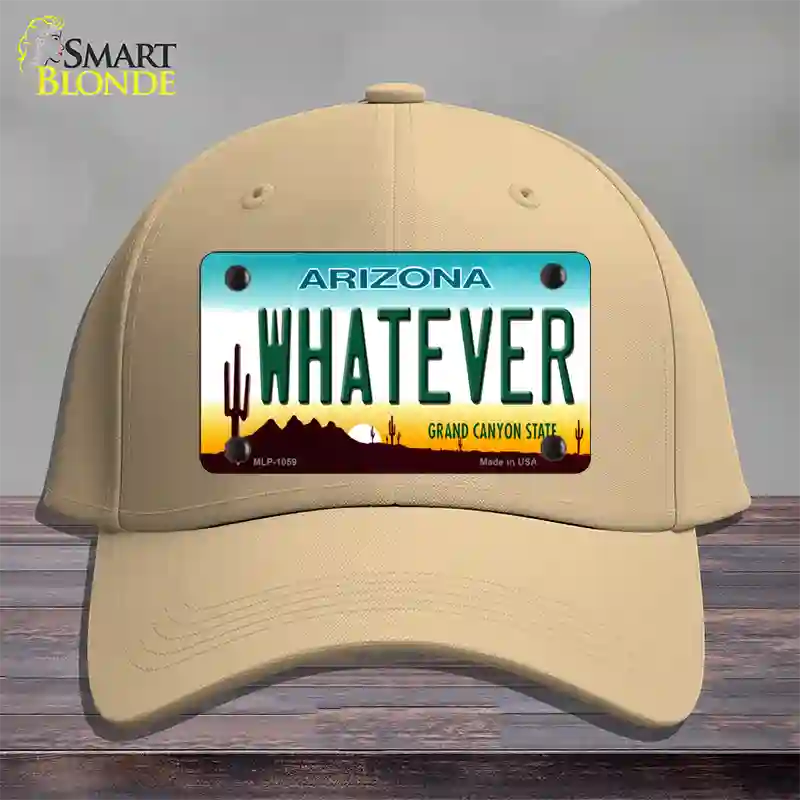 Whatever Arizona Novelty License Plate Hat Cotton / Khaki