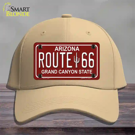 Route 66 Arizona Red Novelty License Plate Hat Cotton / Khaki