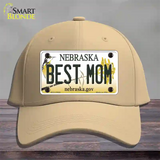 Best Mom Nebraska Novelty License Plate Hat Cotton / Khaki