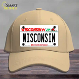 Wisconsin Dairyland Novelty License Plate Hat Cotton / Khaki