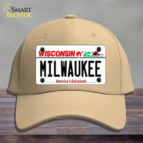 Milwaukee Wisconsin Novelty License Plate Hat Cotton / Khaki