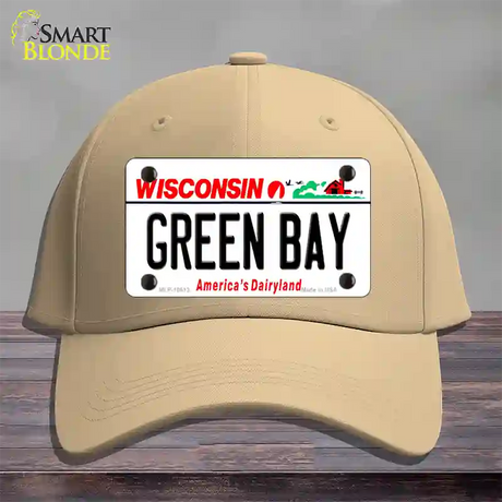 Green Bay Wisconsin Novelty License Plate Hat Cotton / Khaki