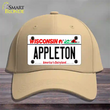 Appleton Wisconsin Novelty License Plate Hat Cotton / Khaki