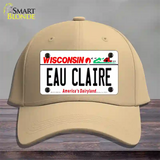 Eau Claire Wisconsin Novelty License Plate Hat Cotton / Khaki