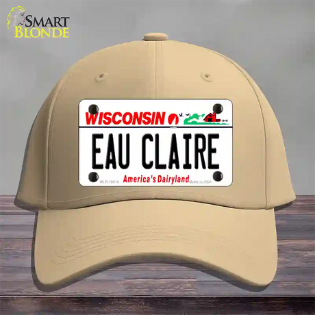 Eau Claire Wisconsin Novelty License Plate Hat Cotton / Khaki