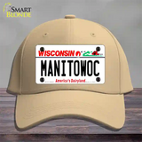 Manitowoc Wisconsin Novelty License Plate Hat Cotton / Khaki