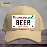 Beer Wisconsin Novelty License Plate Hat Cotton / Khaki