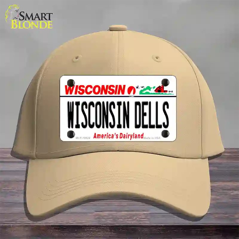 Wisconsin Dells Wisconsin Novelty License Plate Hat Cotton / Khaki