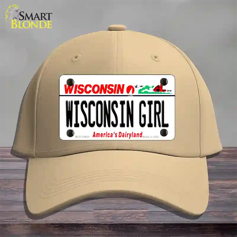 Wisconsin Girl Wisconsin Novelty License Plate Hat Cotton / Khaki