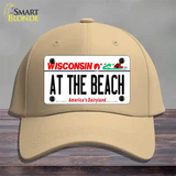 At The Beach Wisconsin Novelty License Plate Hat Cotton / Khaki