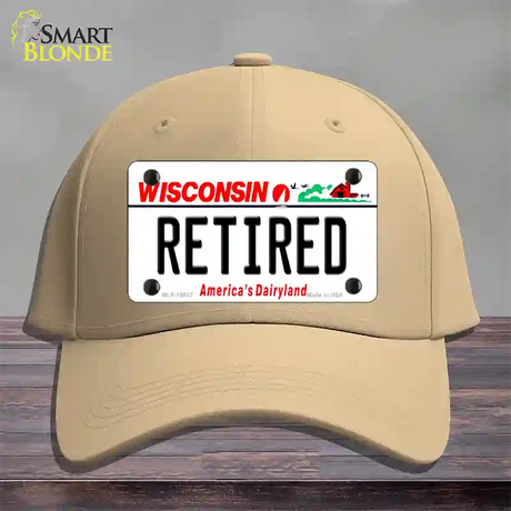 Retired Wisconsin Novelty License Plate Hat Cotton / Khaki