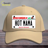 Hot Mama Wisconsin Novelty License Plate Hat Cotton / Khaki