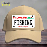 Fishing Wisconsin Novelty License Plate Hat Cotton / Khaki