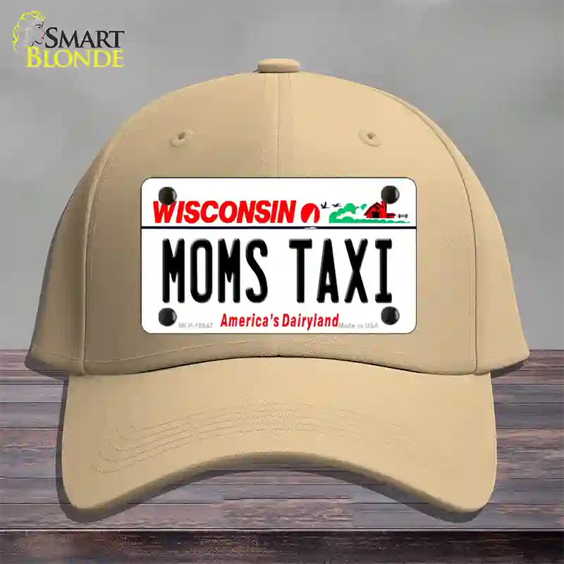 Moms Taxi Wisconsin Novelty License Plate Hat Cotton / Khaki