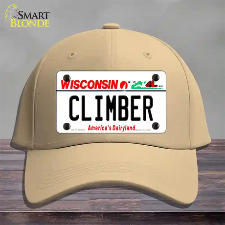 Climber Wisconsin Novelty License Plate Hat Cotton / Khaki