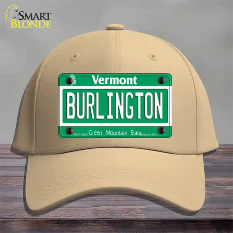 Burlington Vermont Novelty License Plate Hat Cotton / Khaki