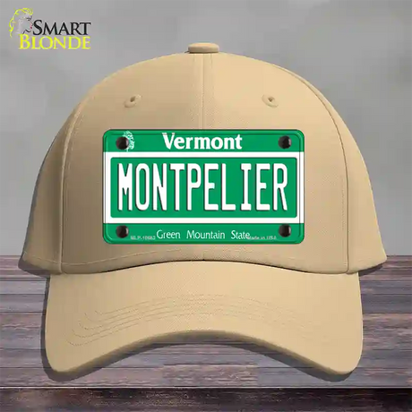 Montpelier Vermont Novelty License Plate Hat Cotton / Khaki