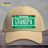 Grandpa Vermont Novelty License Plate Hat Cotton / Khaki