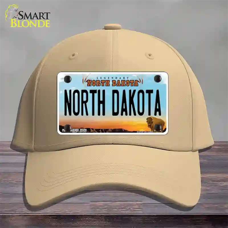 North Dakota Legendary Novelty License Plate Hat Cotton / Khaki