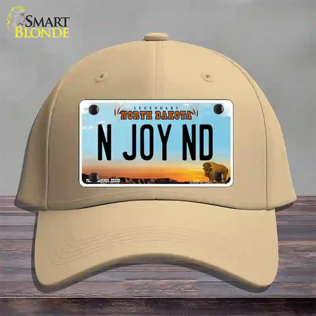 N Joy ND North Dakota Novelty License Plate Hat Cotton / Khaki