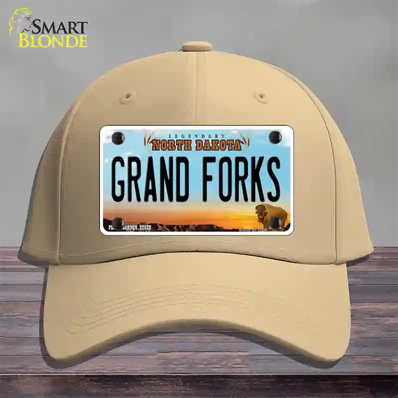 Grand Forks North Dakota Novelty License Plate Hat Cotton / Khaki