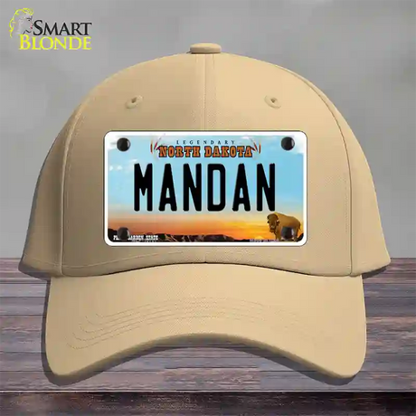 Mandan North Dakota Novelty License Plate Hat Cotton / Khaki