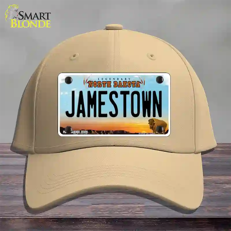 Jamestown North Dakota Novelty License Plate Hat Cotton / Khaki