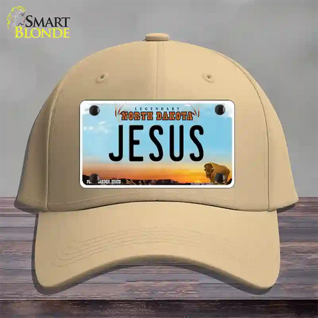 Jesus North Dakota Novelty License Plate Hat Cotton / Khaki