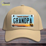 Grandpa North Dakota Novelty License Plate Hat Cotton / Khaki