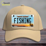 Fishing North Dakota Novelty License Plate Hat Cotton / Khaki