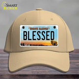 Blessed North Dakota Novelty License Plate Hat Cotton / Khaki