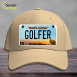 Golfer North Dakota Novelty License Plate Hat Cotton / Khaki