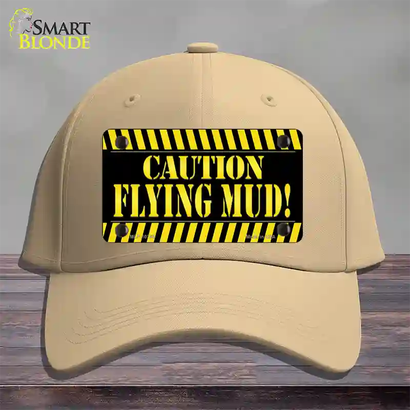 Caution Flying Mud Novelty License Plate Hat Cotton / Khaki