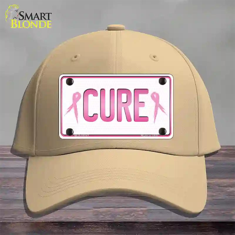 Cure Novelty License Plate Hat Sign Cotton / Khaki