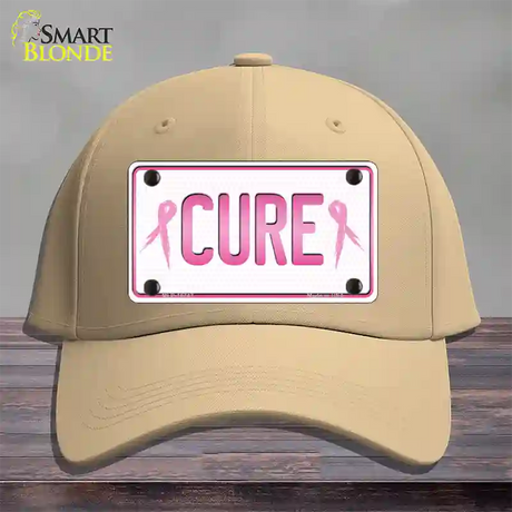 Cure Novelty License Plate Hat Sign Cotton / Khaki